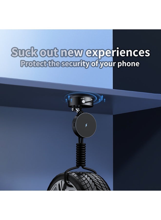 Vacuum Magnetic Car Phone Holder with 360° Rotation and 270° Fold, Bubble-Free, Portable, Multi-Scene Use — Strong magnetic hold; Vacuum suction base with 360° rotation and 270° folding; Lightweight and portable; Bubble-free installation; Easy to use and quick to install. - Image 2